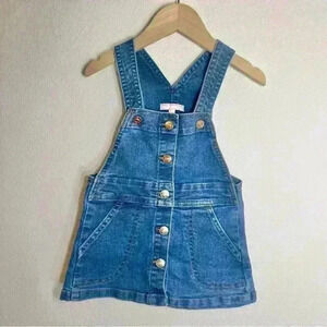 BCBG Girls Denim Jumper Overall Dress Size 2T